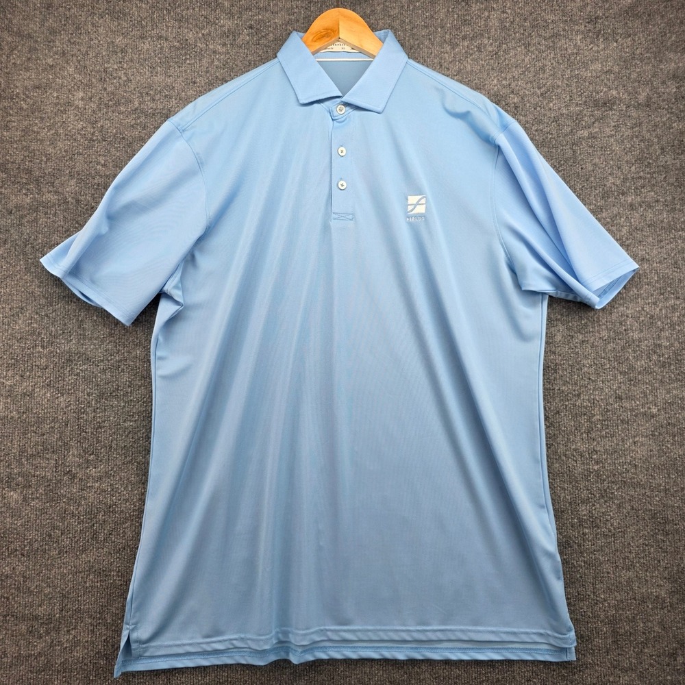 Holderness‎ & Bourne Mens Light Blue Golf Polo Shirt XL Polyester Tailored Fit